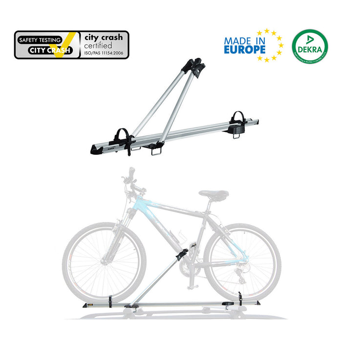 Car Rooftop Mounted Bike Carrier Rack Bike Rack Universal up to 37 Lbs Silver