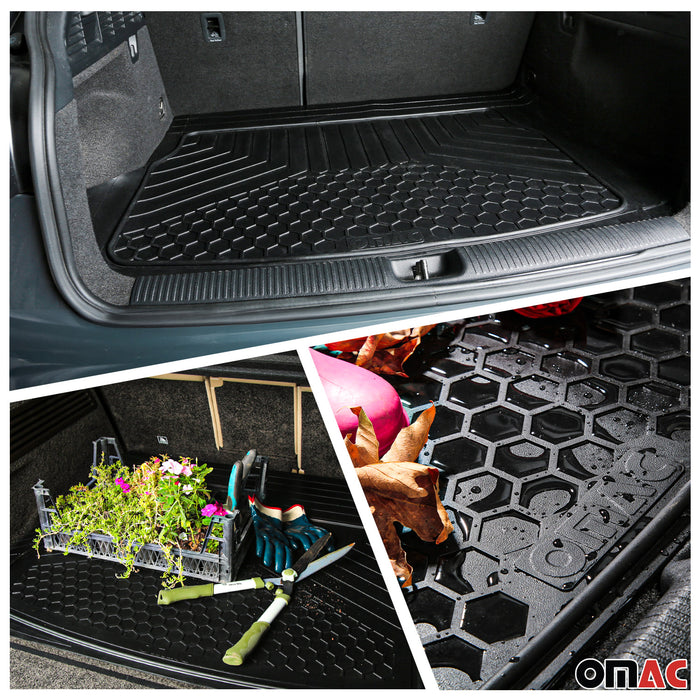 Trimmable Floor Mats & Cargo Liner Waterproof for Honda Rubber Black 6 Pcs