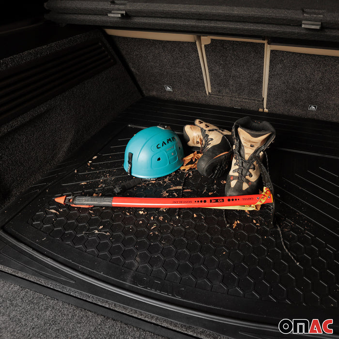 Trimmable 3D Floor Mats & Cargo Liner Waterproof for Fiat Rubber Black 6 Pcs