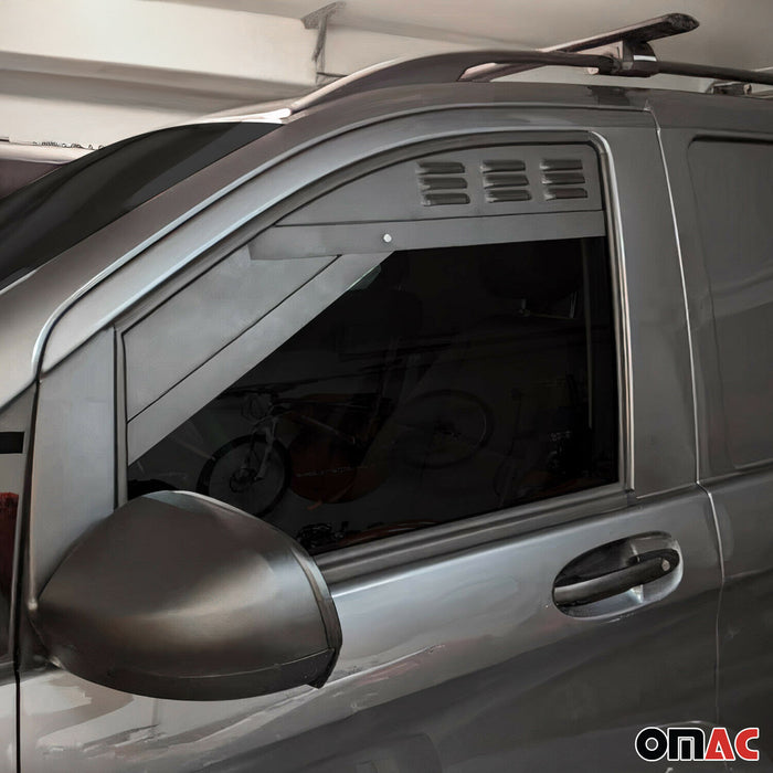 Car Ventilation Window Air Vent for Mercedes Metris 2016-2024 Aluminium Black 2x