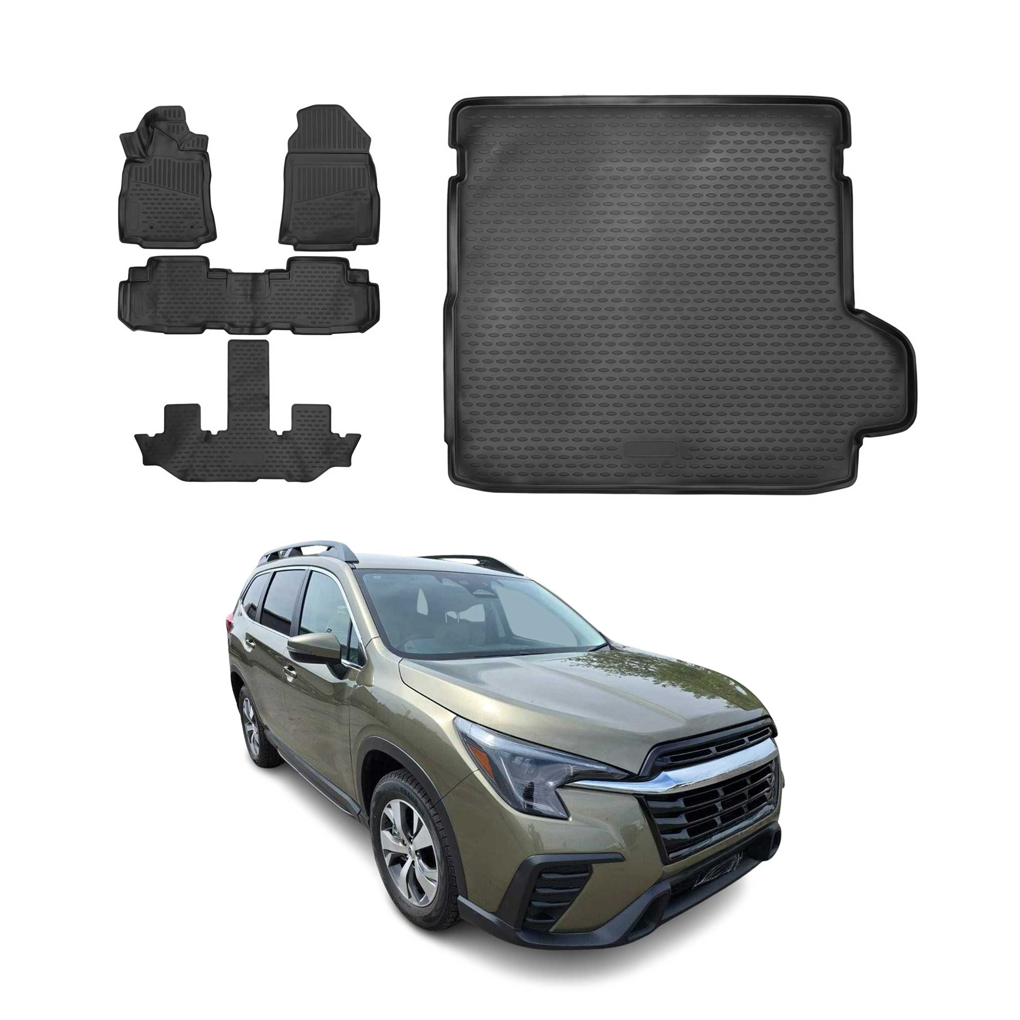 2019-2026 Subaru Ascent Floor Mats & Cargo Liner Full Set Black – OMAC USA