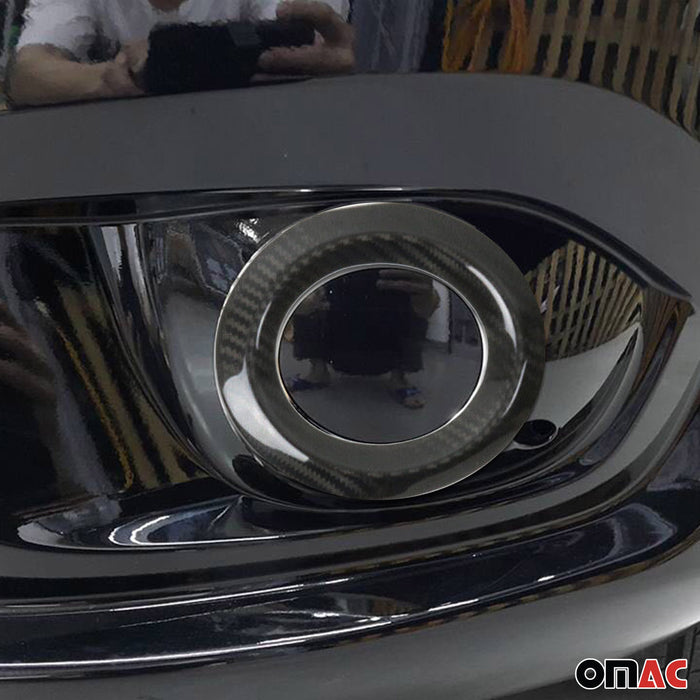 Fog Light Lamp Bezel Cover for Mercedes Metris 2016-2024 Carbon Fiber Black 2Pcs