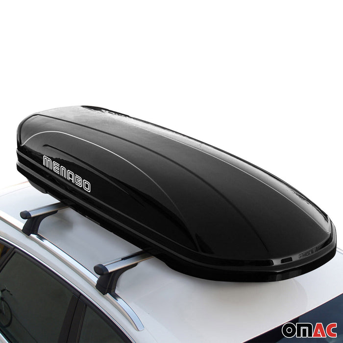 Roof Box 14 Cubic Ft. Rooftop Cargo Carrier Roof Mount for BMW ABS Black 1Pc