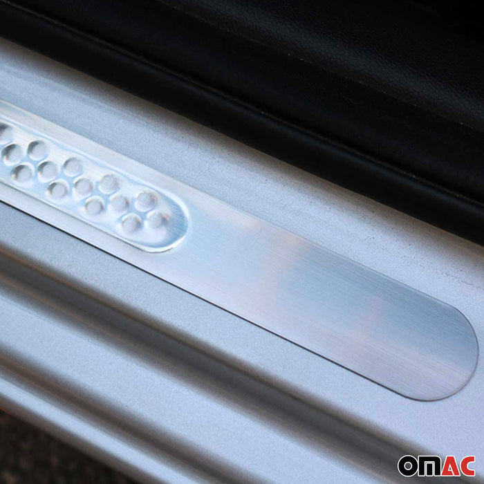 Door Sill Scuff Plate Scratch Protector for Honda Steel Silver 2 Pcs