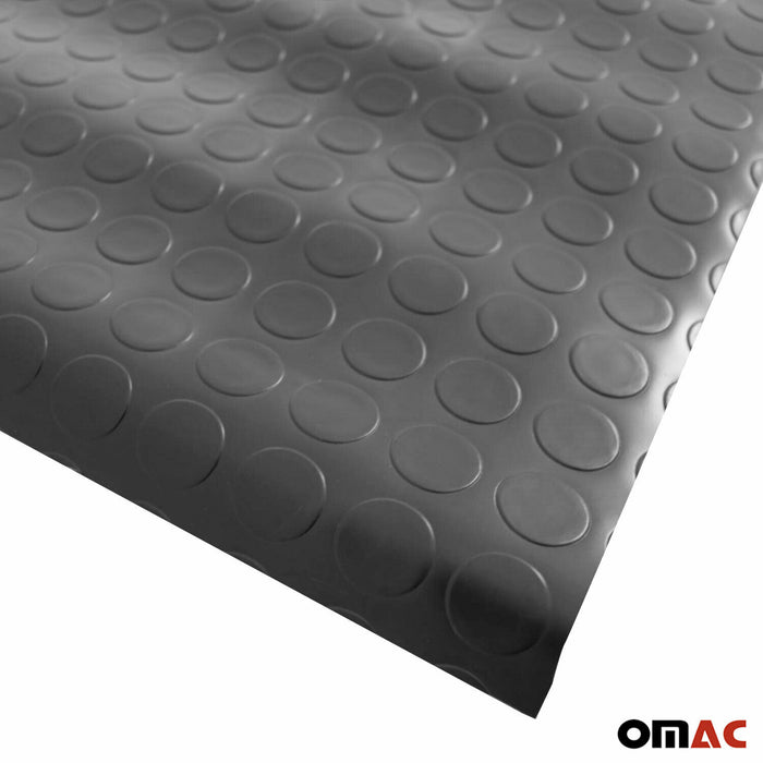 Rubber Truck Bed Liner Trunk Mat Flooring Mat Black & Grey Aluminium Look