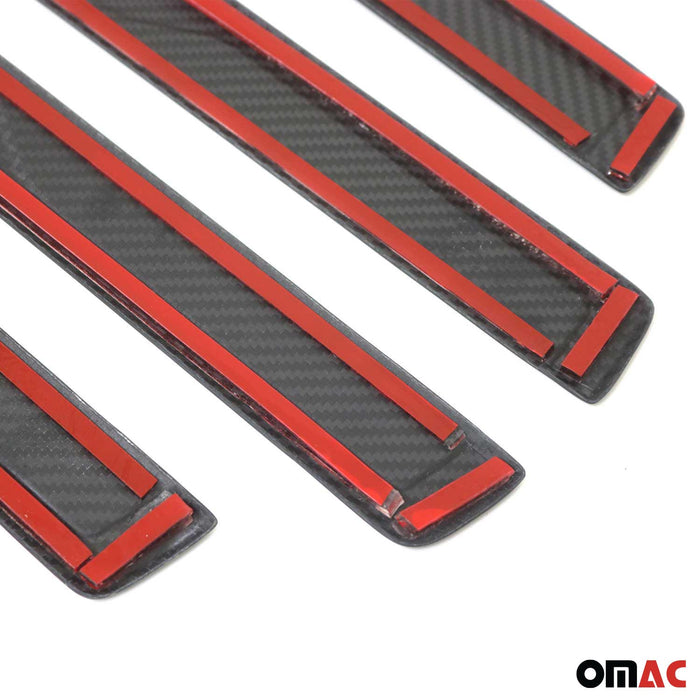 Door Sill Scuff Plate Scratch Protector for Ford Carbon Fiber Black 4 Pcs
