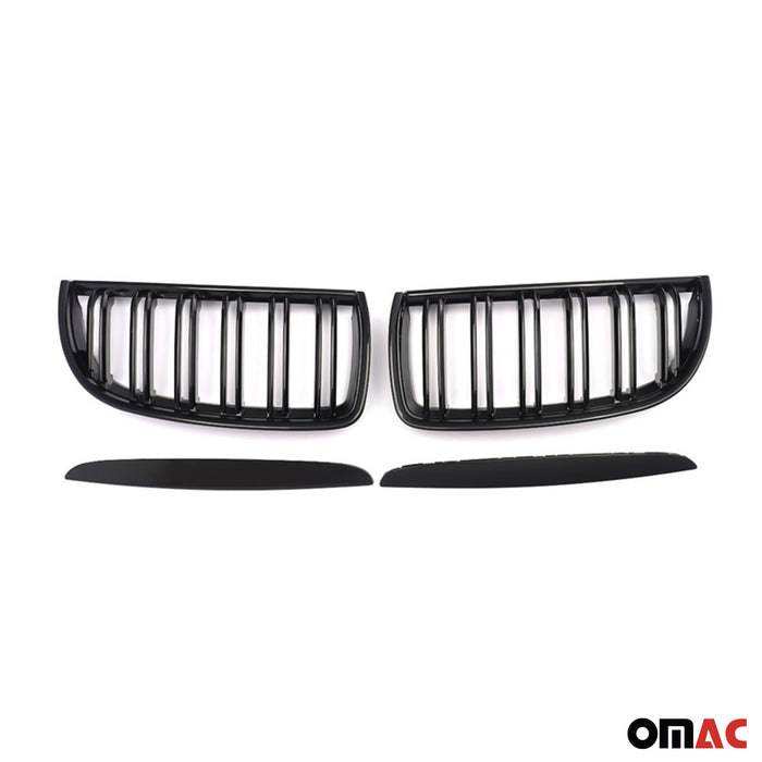 For BMW E90 E91 2005-2008 Front Kidney Grille M3 Style Gloss Black Dual Slat