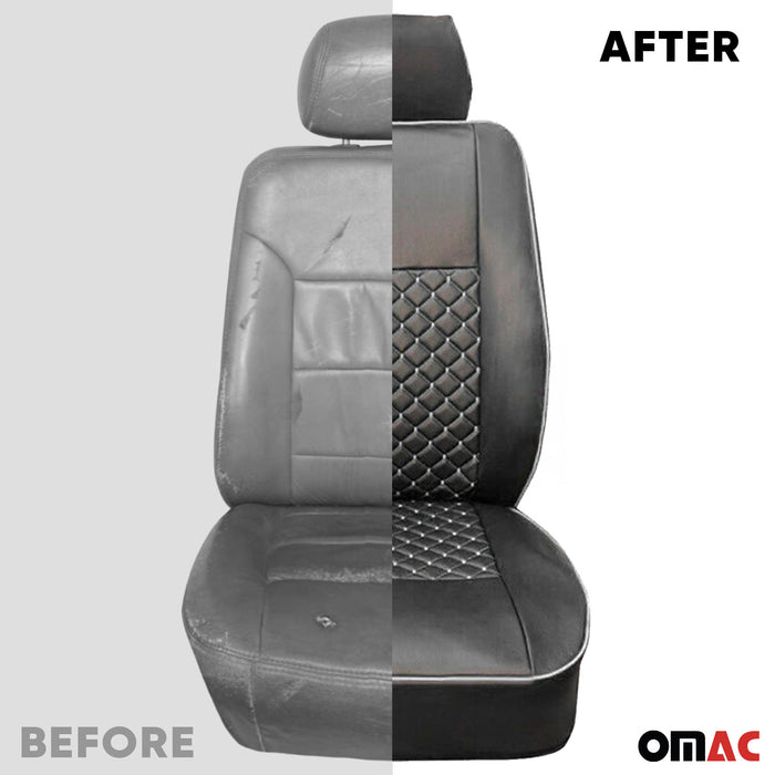 Leather Custom fit Car Seat Covers for Ford Transit 2015-2024 Black White