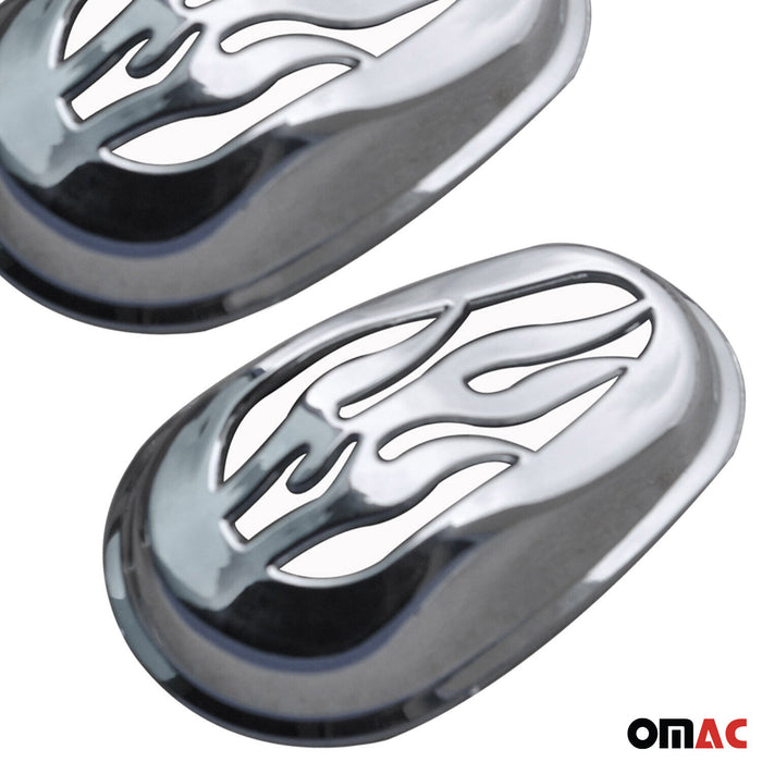 Side Indicator Signal Trim Cover for Fiat 500 2012-2019 Gloss Steel Silver 2 Pcs