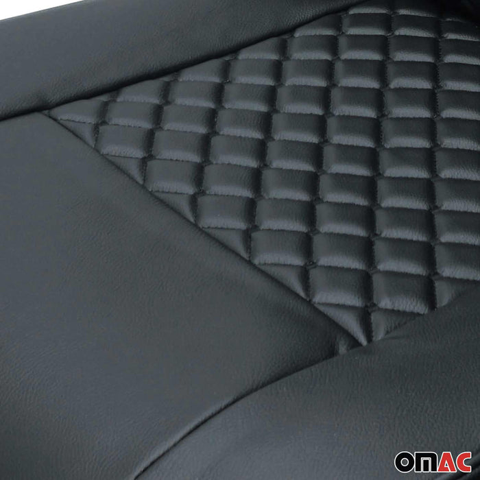 Leather Custom fit Car Seat Covers for Ford Transit 2015-2024 Black