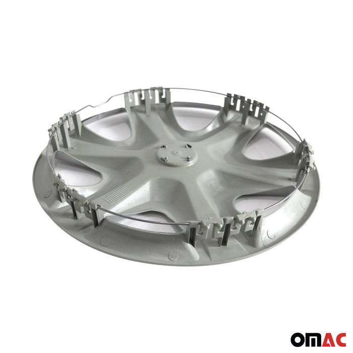15" Wheel Rim Cover Guard Hub Caps Durable Snap On ABS Accessories Silver 4x