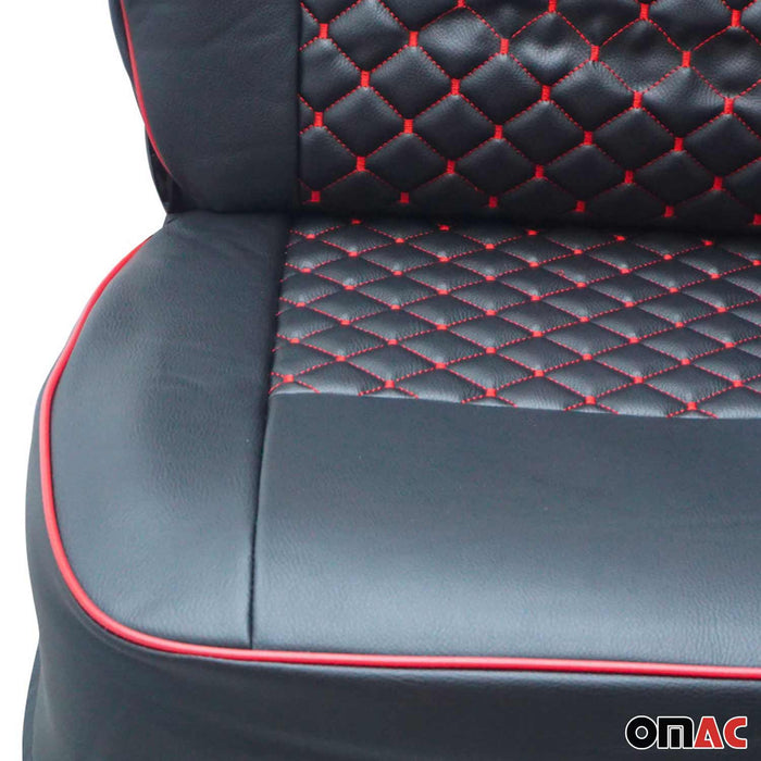 Leather Front Car Seat Covers Protector for Mercedes Metris 2016-2024 Black Red