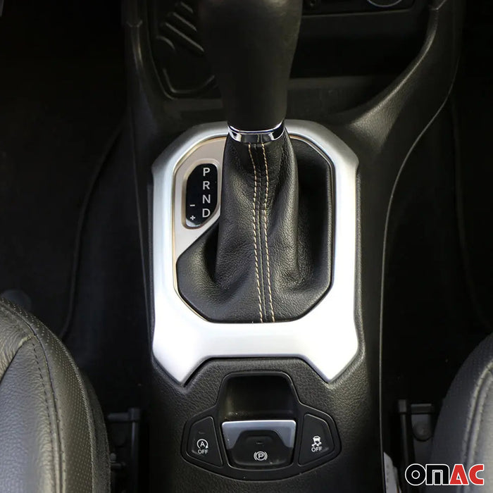 Gear Shift Knob Frame for Jeep Renegade 2015-2018 Silver Chrome 1Pc