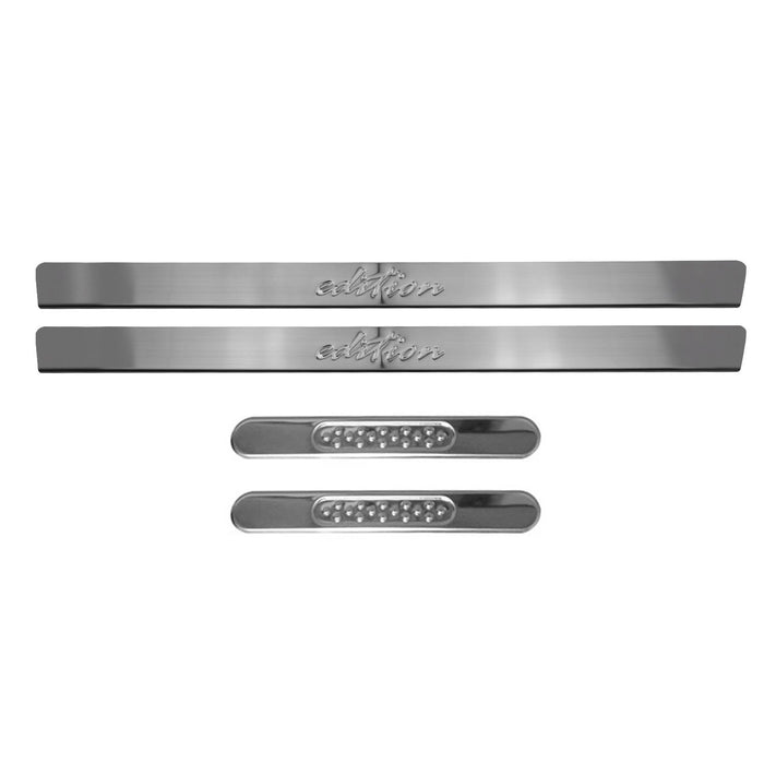 Door Sill Scuff Plate Scratch Protector for Ford Steel Silver Edition 4x