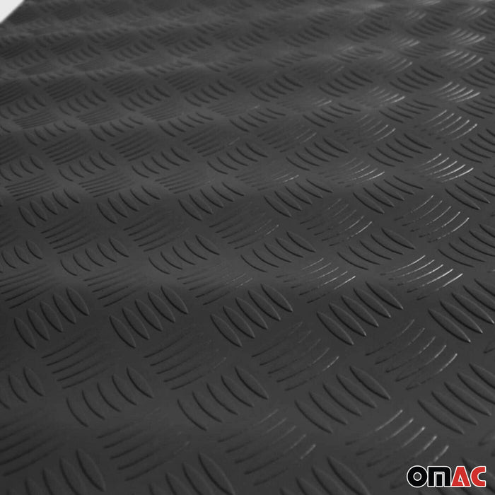 Rubber Truck Bed Liner Trunk Mat Floor Liner 118x79 inch Chequered Black