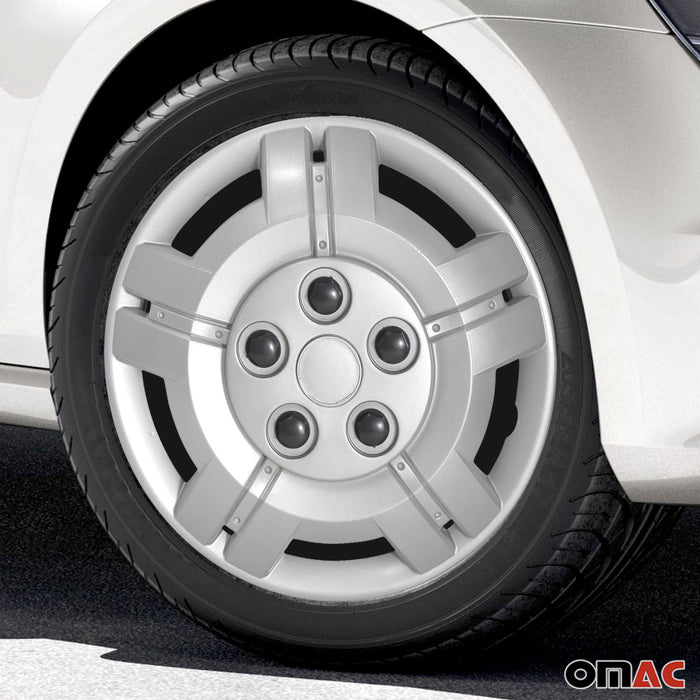 15" 4x Wheel Covers Hub Caps fits Nissan Versa ABS Silver 4Pcs