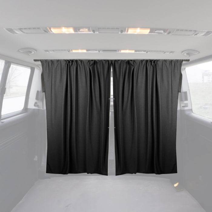 Cabin Divider Curtain Privacy Curtains for Mercedes Fabric Black 2Pcs