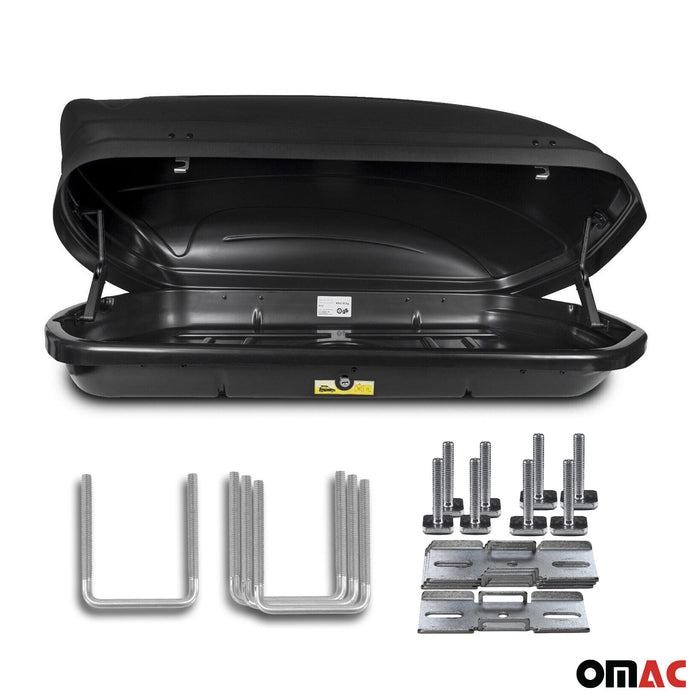 Roof Box 14 Cubic Ft. Rooftop Cargo Carrier Roof Mount for GMC Black 1Pc