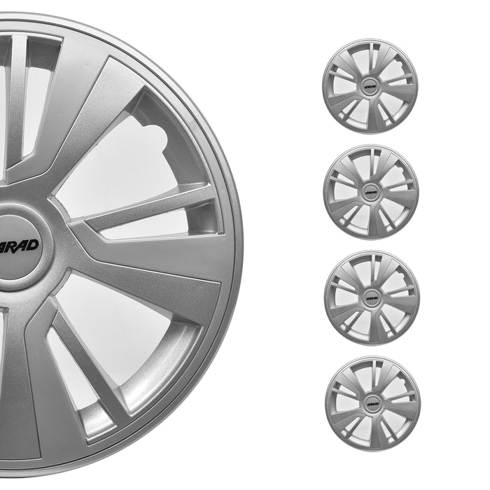 15" Hubcaps Wheel Rim Cover with Light Grey Insert 4pcs Set