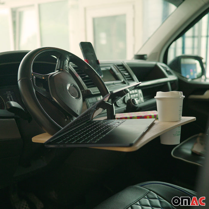 Car Steering Wheel Tray Desk Handy Food Work Table Cup Holder