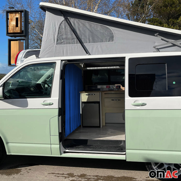 79" x 71" Van Cab Divider Cabin Curtain Campervan Kit Dark Blue
