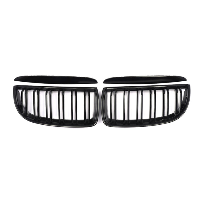 For BMW E90 E91 2005-2008 Front Kidney Grille M3 Style Gloss Black Dual Slat