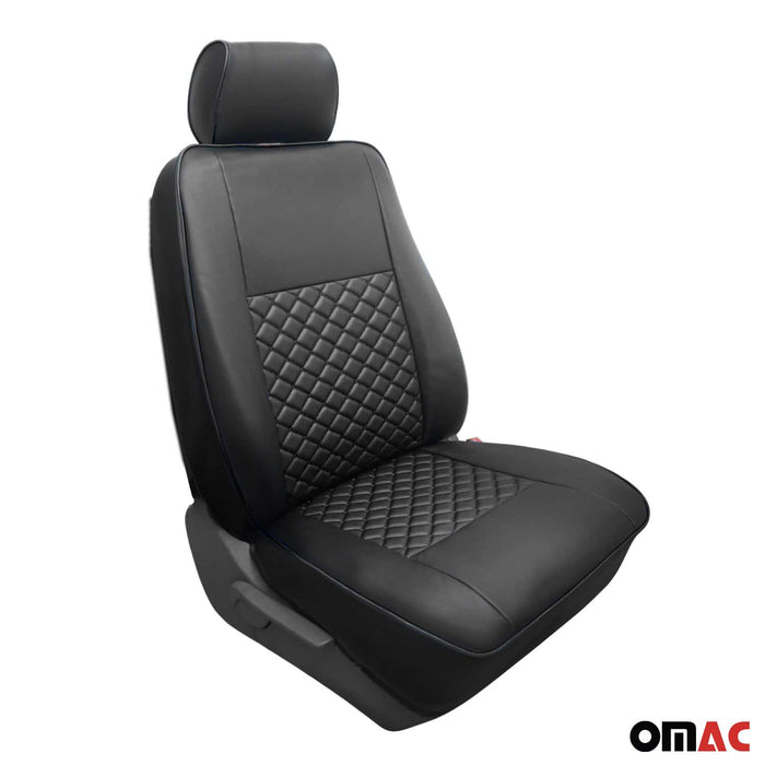 Leather Front Car Seat Covers Protector for Mercedes Metris 2016-2024 Black