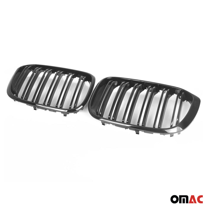 For BMW X3 G01 X4 G02 2018-2021 PRE-FL Front Kidney Grille M Style Gloss Black