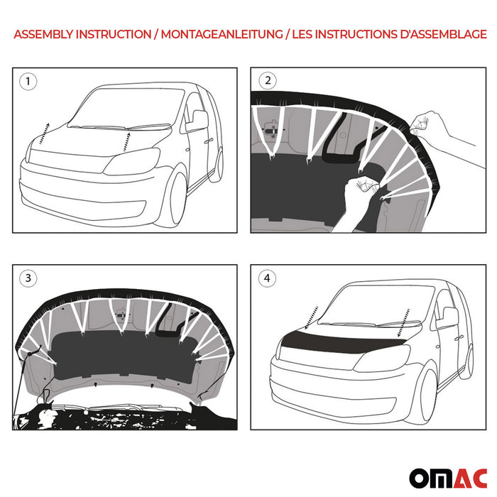 Car Bonnet Mask Hood Bra for Honda Civic 2012-2015 Carbon Black 1 Pc