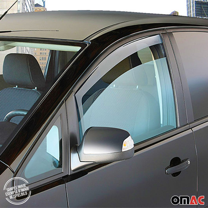 Window Visor Vent Rain Guard Deflector for Fiat 500L 2014-2020 Black Smoke 4 Pcs
