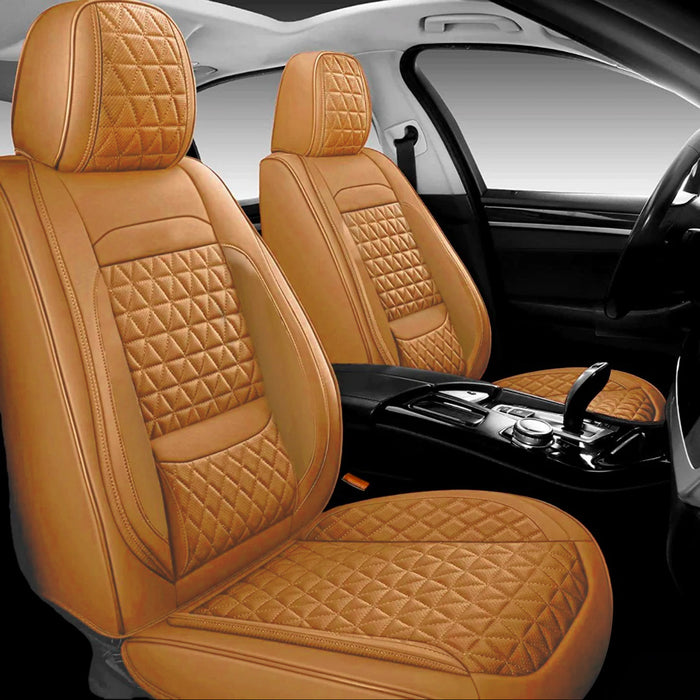 Seat Cover Solutions Leather Front Seat Cover Auto Seat Covers Protector Tan
