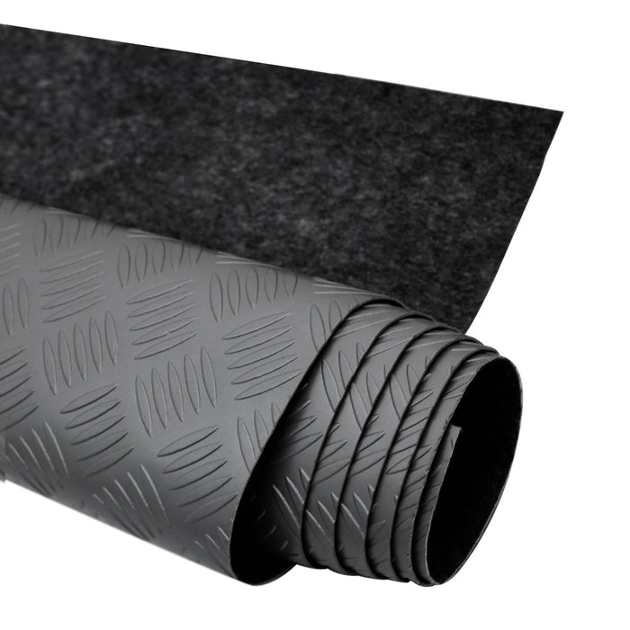 Rubber Truck Bed Liner Trunk Mat Floor Liner 197x79 inch Chequered Black