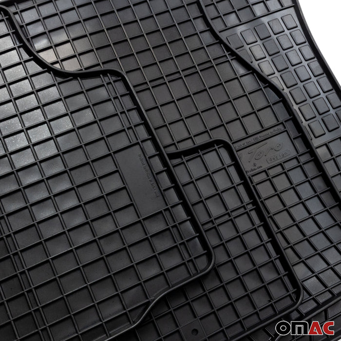 OMAC Floor Mats Liner for Smart ForTwo 2007-2015 Black Rubber All-Weather 2 Pcs