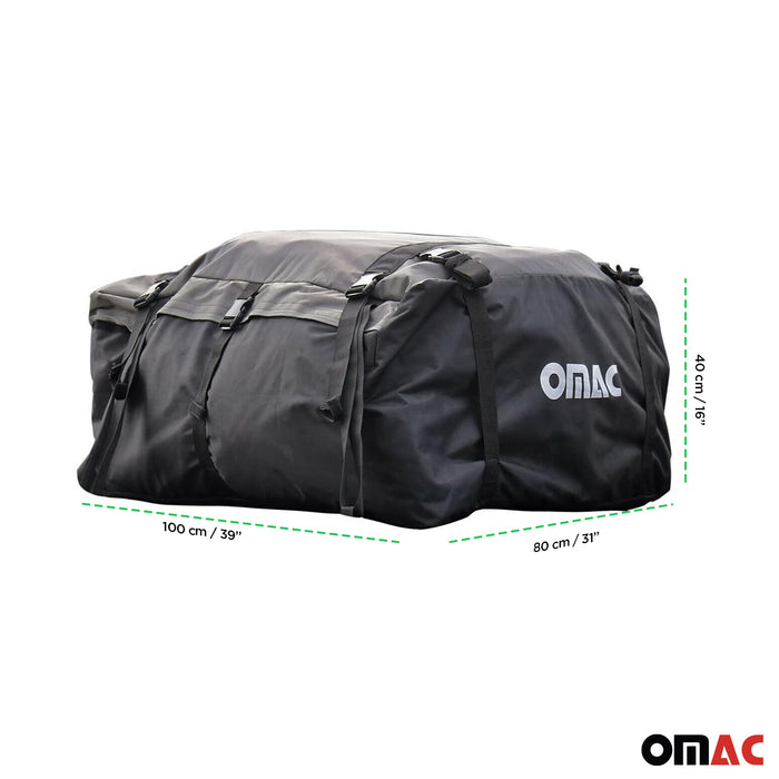 17 Cubic Waterproof Roof Top Bag Cargo Luggage Storage for Fiat Black