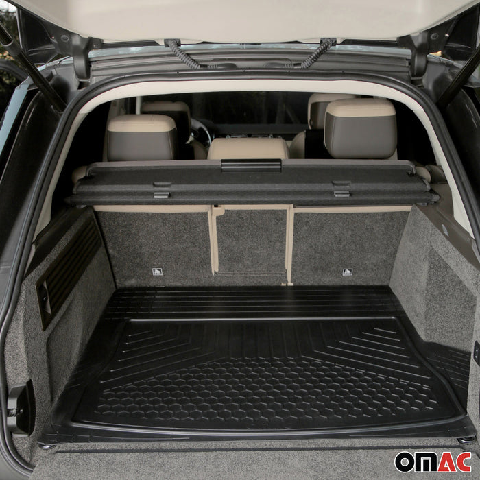 OMAC Car Rubber Cargo Trunk Liner Black Heavy Duty Set Trimmable