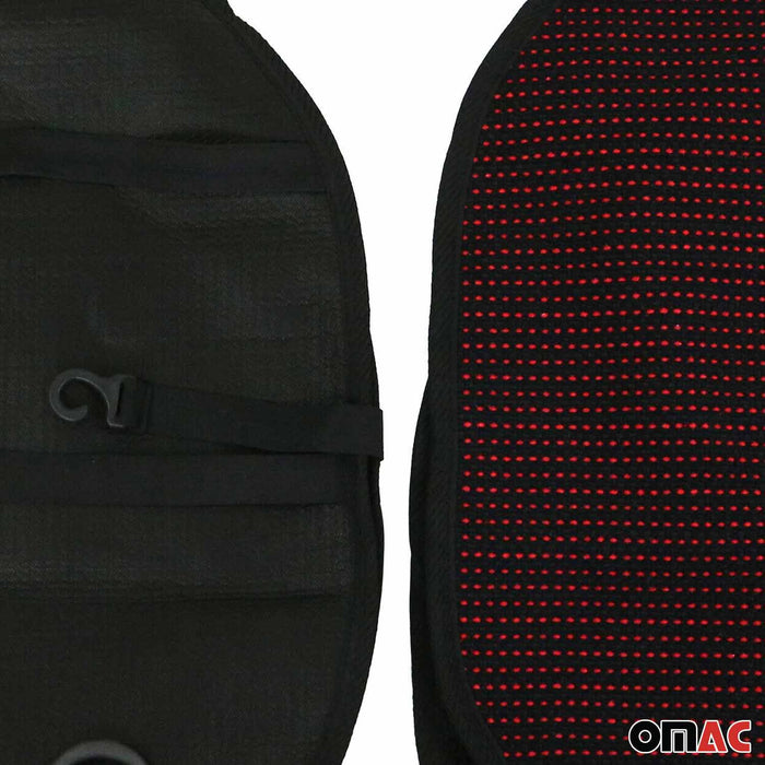 Antiperspirant Front Seat Cover Pads for Toyota Black Red 2 Pcs