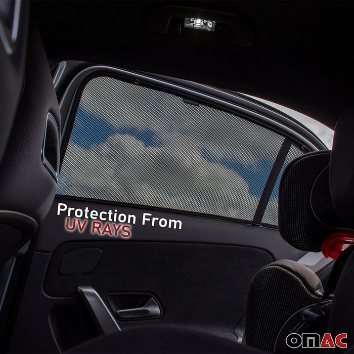 Side Rear Window Curtain Mesh UV Block for VW Golf Mk7 2015-2021 Black 2Pcs