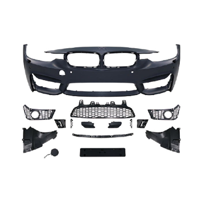 For BMW F30 F31 2012-2019 M-Tech Style Front Bumper Kit W/Fog Light Hole