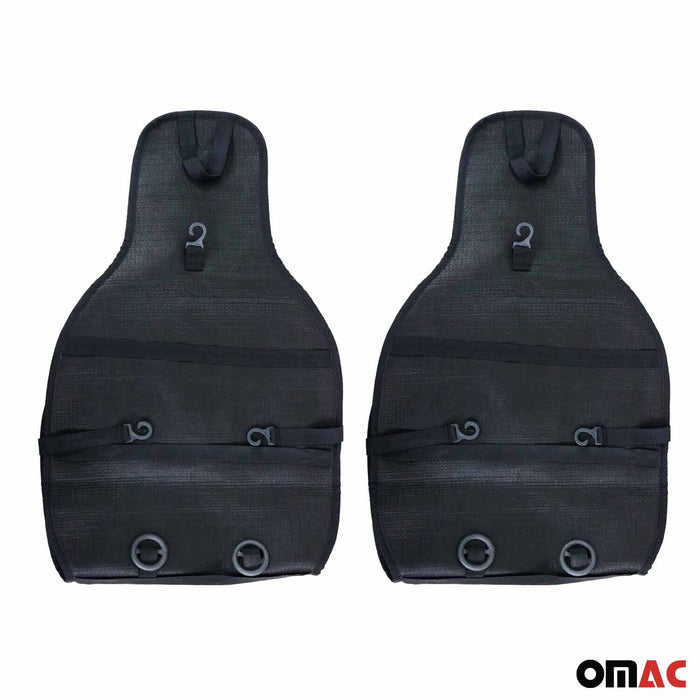 Antiperspirant Front Seat Cover Pads for Toyota Black Dark Blue 2 Pcs