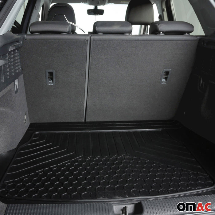 Trimmable Cargo Mats Liner All Weather for Tesla Model 3 2017-2024 Black Rubber