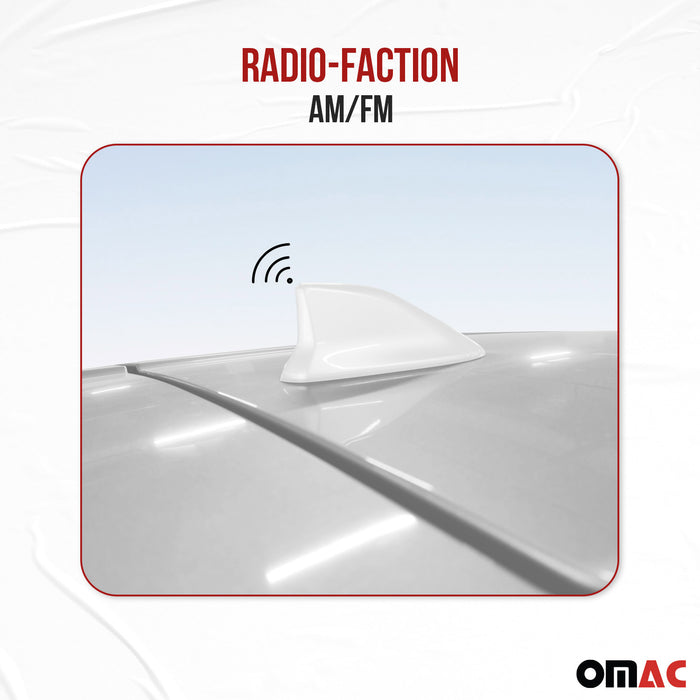 Car White Shark Fin Antenna Roof Aerial Radio AM/FM