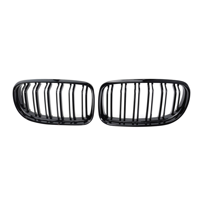 For BMW E90 E91 2009-2012 Front Kidney Grille M4 Style Gloss Black Dual Slat