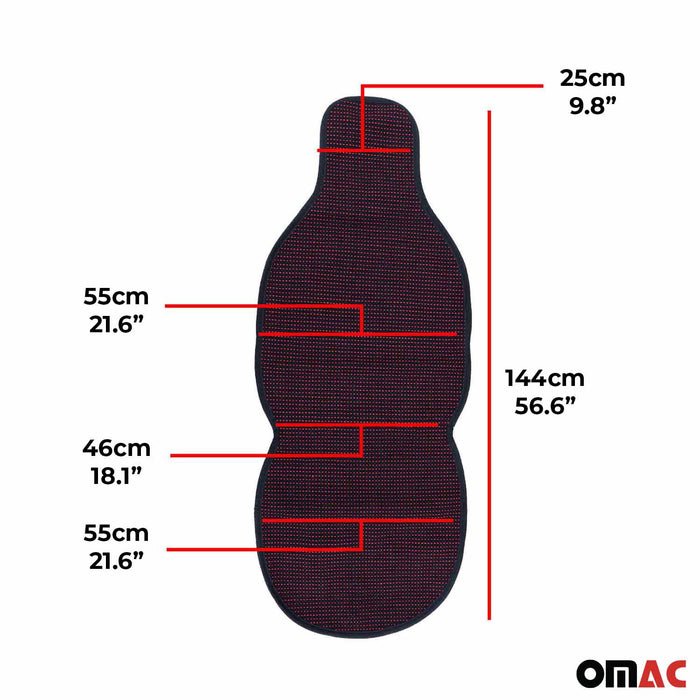 Antiperspirant Front Seat Cover Pads for Hummer Black Red 2 Pcs