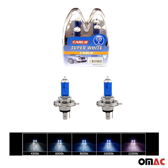Xenon 4350K H4 55W Replacement Bulb HID Headlight Lamp SUPER WHITE 2 Pack