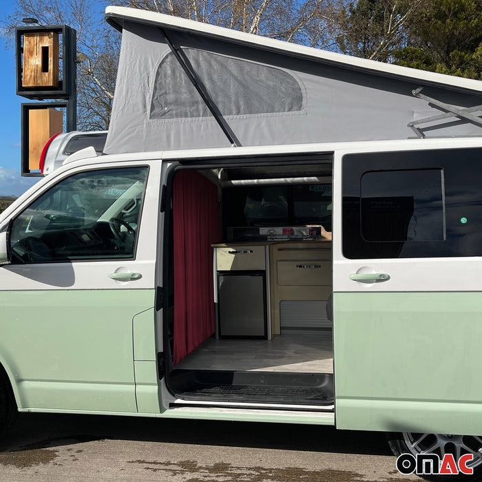 79" x 71" Van Cab Divider Cabin Curtain Campervan Kit Red