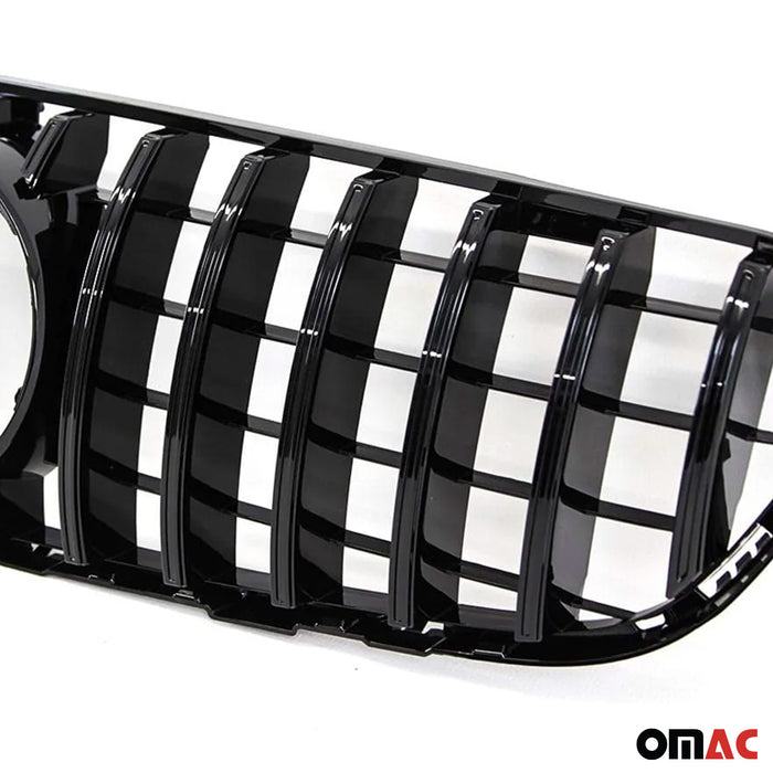 For Mercedes W/X253 GLC 2015-19 GT R Front Grill Gloss Black W/ Camera Hole