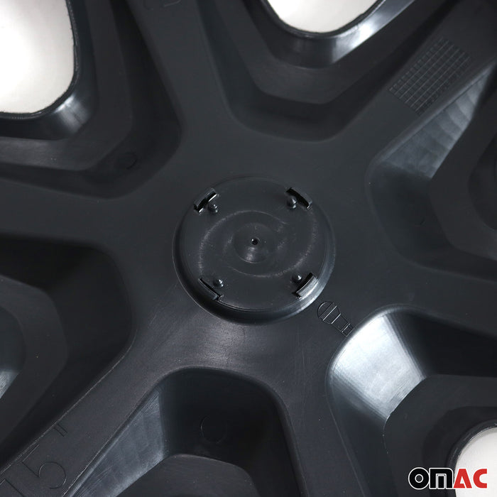 16" Wheel Rim Cover Guard Hub Caps Durable Snap On ABS Accessories Black 4x