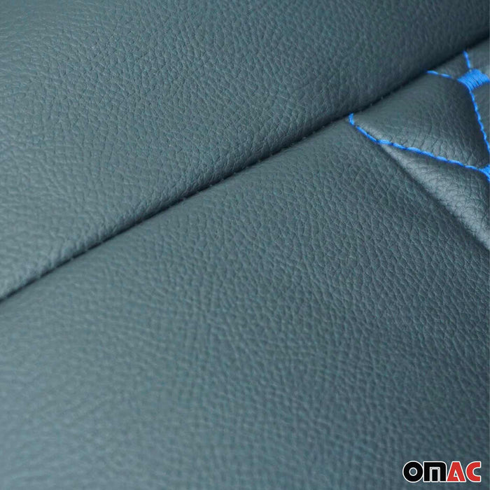 Leather Front Car Seat Covers Protector for VW Eurovan 1993-2003 Black Blue