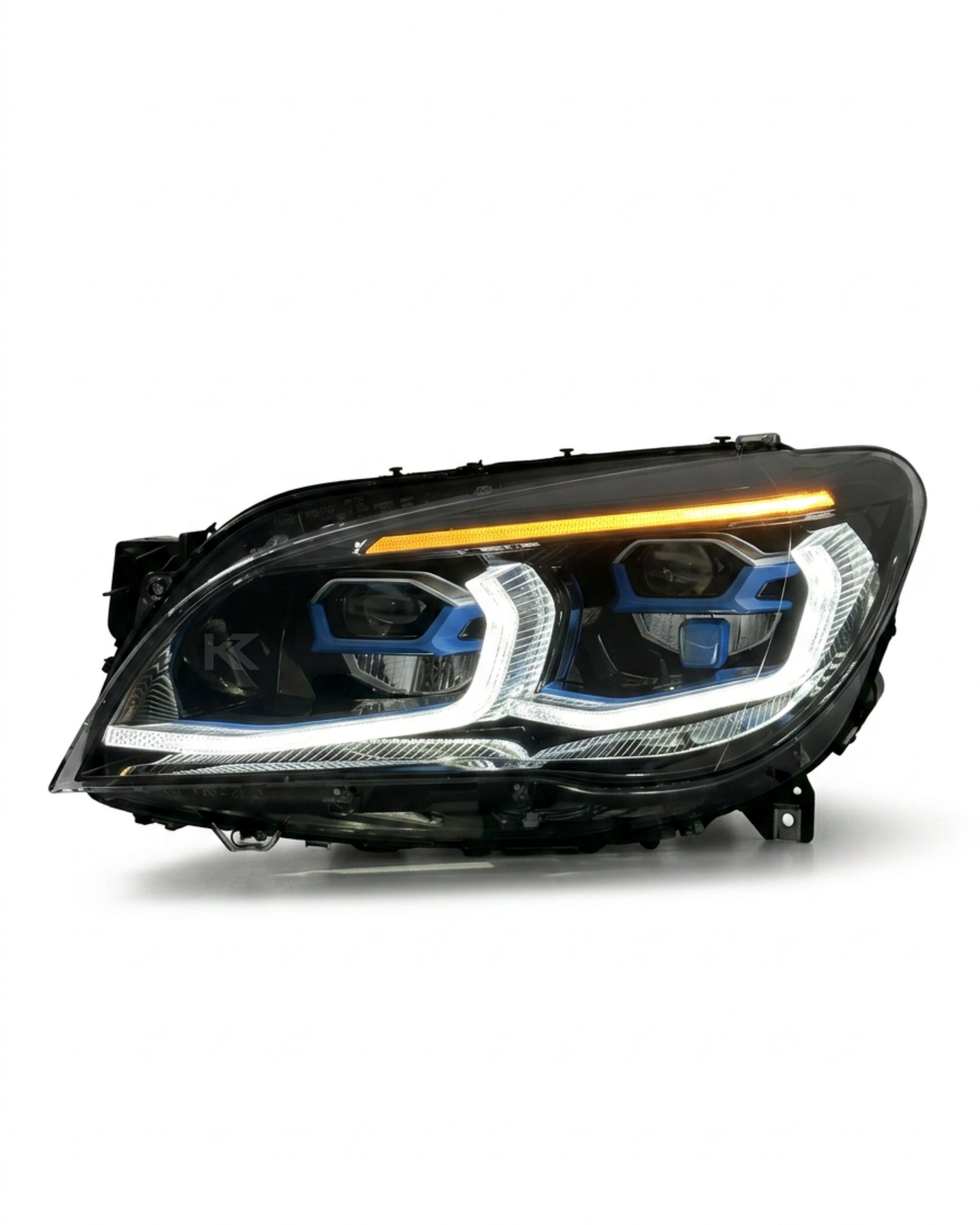 BMW 7 Series F02 G12 Style LED Headlight Assembly with Dual-Color DRL (Yellow / White) 2013 - 2015 (Replaces 63117228423)