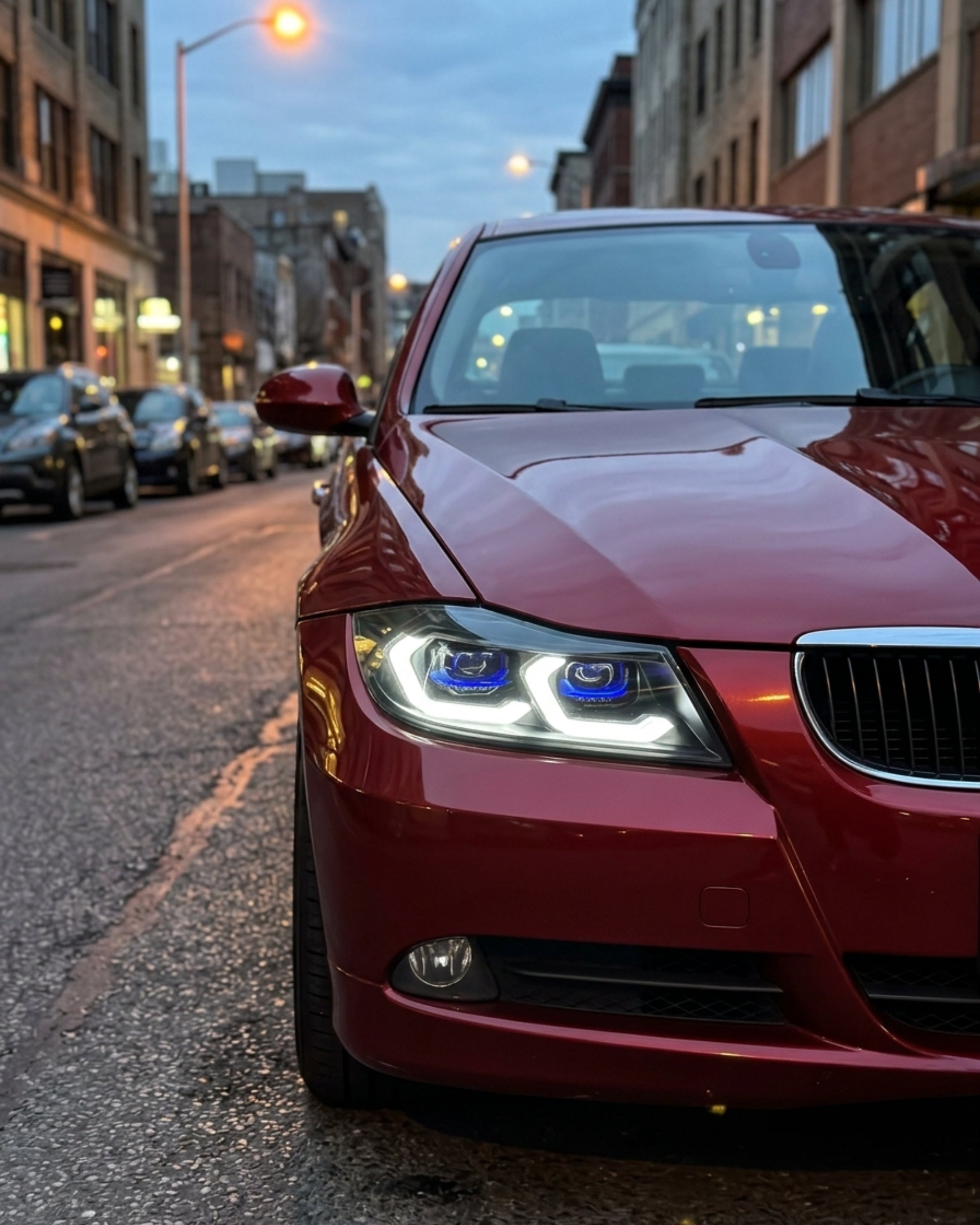 BMW 3 Series E90 LED Headlight Assembly with Dual-Color DRL 2005 - 2012